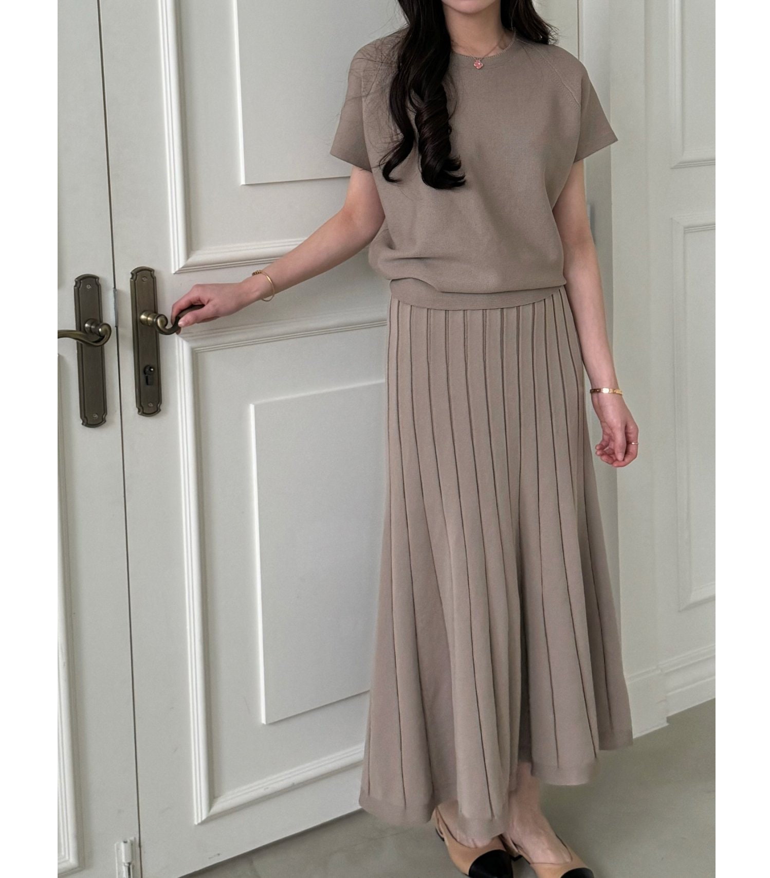 新品　WR BI-COLOR FLARE KNIT SKIRT Knit Top and Skirt / Knit Flare Skirt / Maxi Flare Skirt / Banding