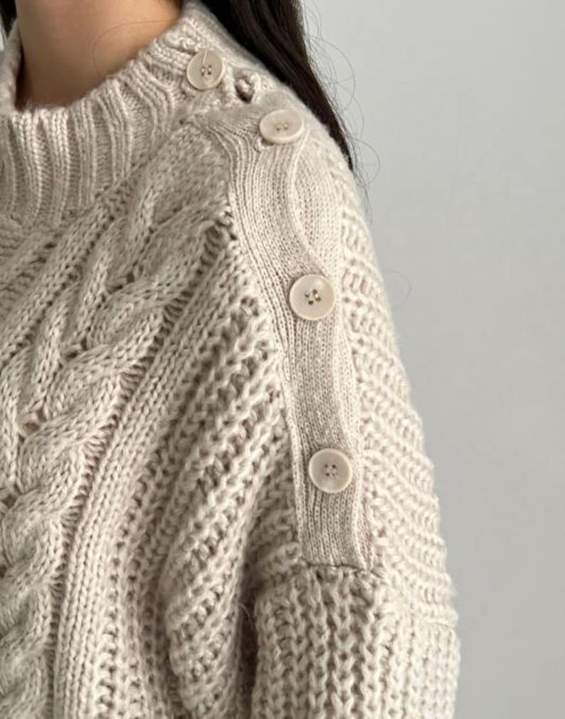 Cable knit sweater / Oversized sweater / Sweater for women / Chunky sweater / Loose fit sweater / Knit top women / Cozy sweater image 5