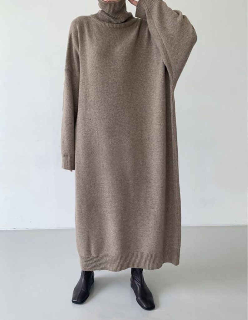 Oversized Sweater Dress / High Neck Sweater Dress / Wool - Etsy