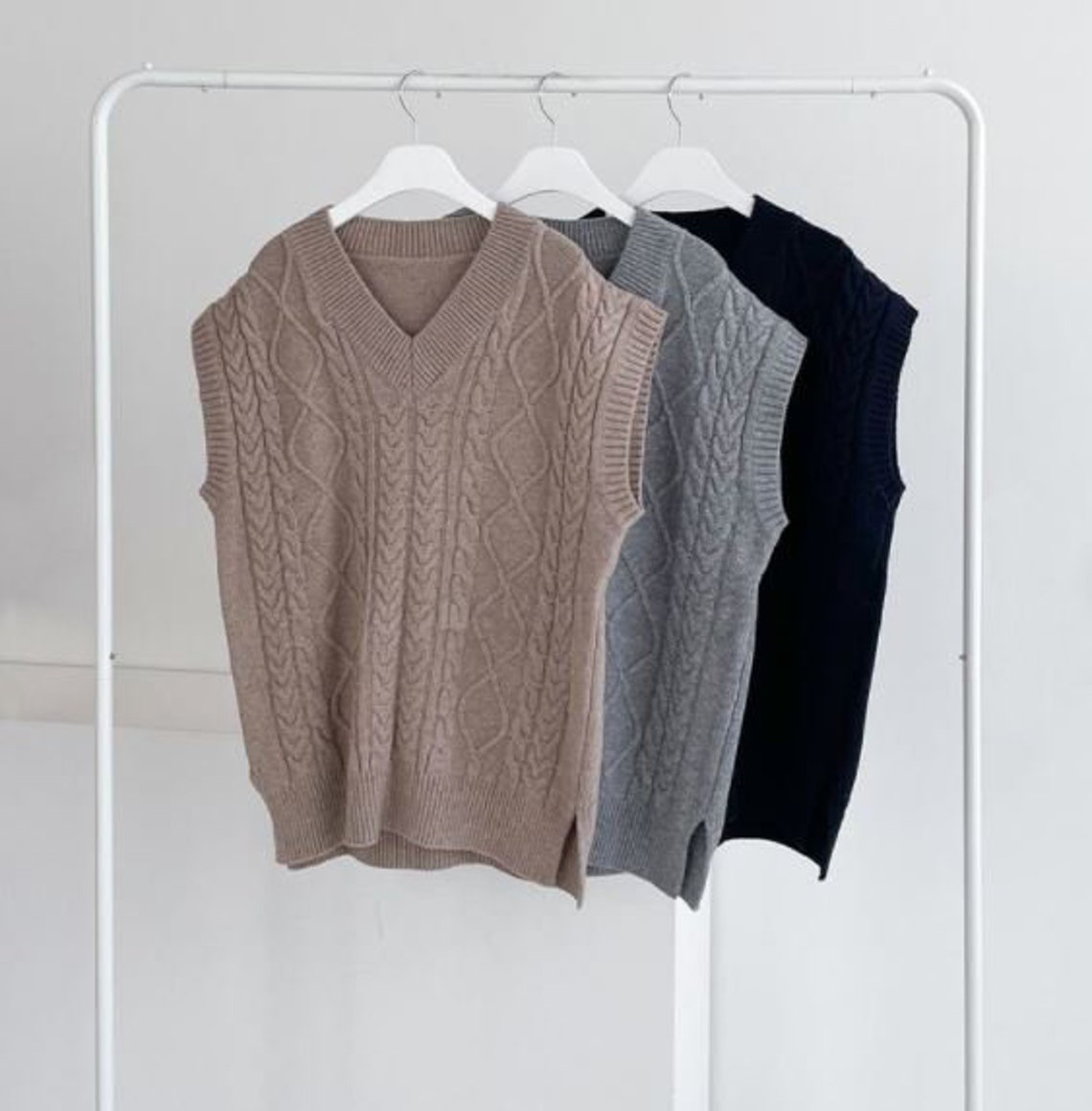 Sweater Vest / Knit Vest / Cable Sweater Vest / Knit Sweater - Etsy