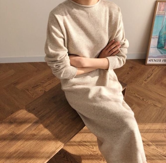 Sweater Dress / Cashmere Blended Sweater Dress / Maxi Sweater Dress / Loose  Fit Sweater Dress / Cozy Sweater / Wool Dress - Etsy