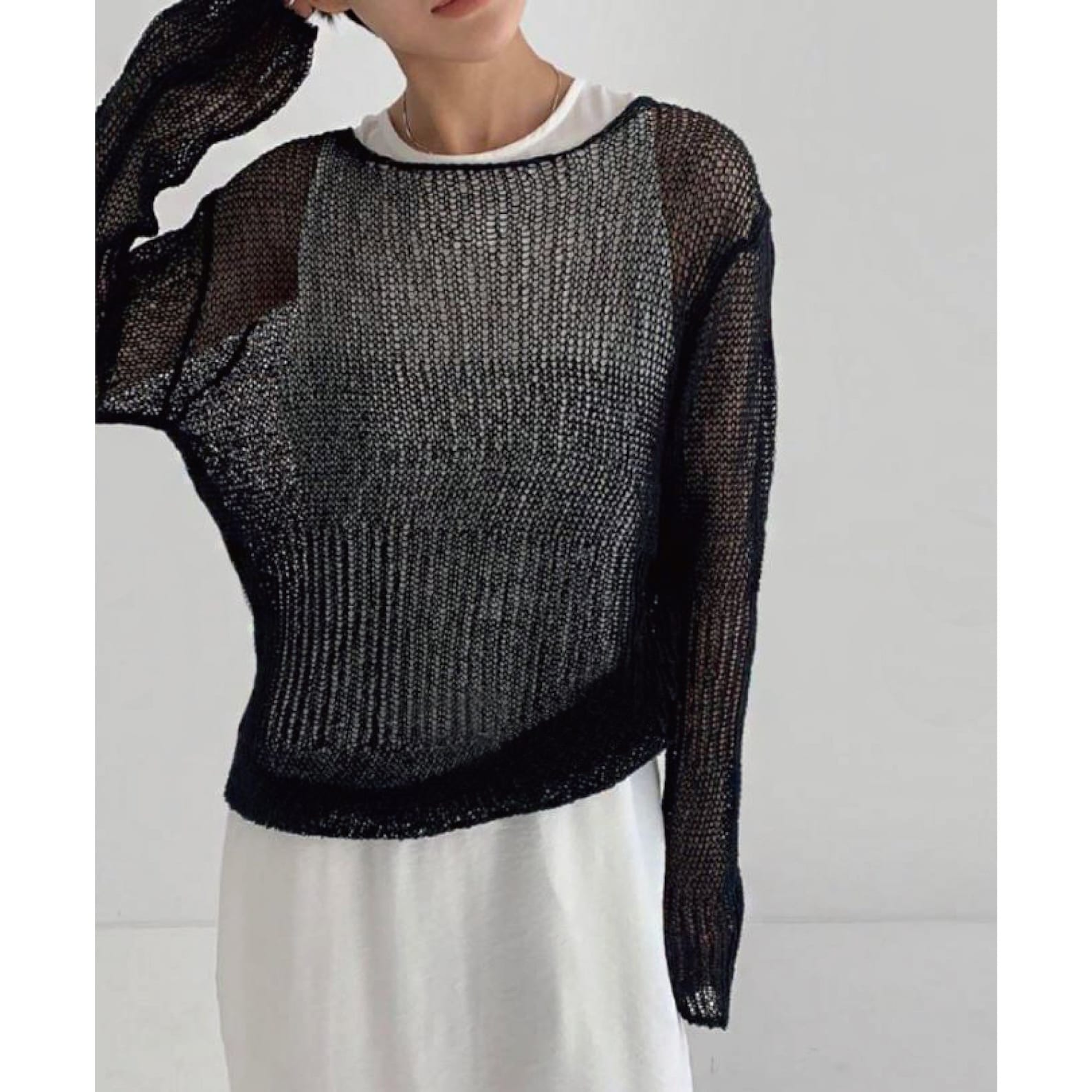 Sweater for women / Knit mesh top / See through knit top / Etsy