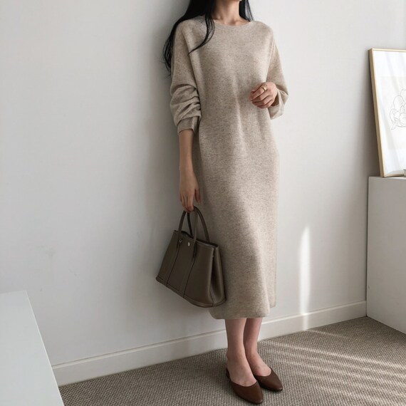 Cashmere Sweater Dress / Knit Dress / Women Loose Fit Sweater - Etsy  Singapore