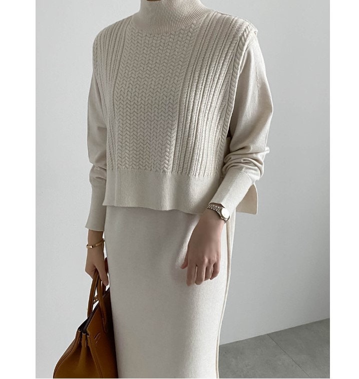 knit polo mini dress Contrast Collar Knit Polo Mini Dress