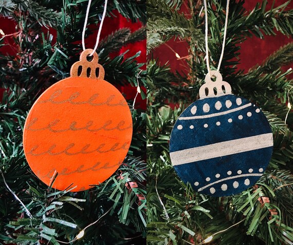 Download Set Of 5 Mix And Match Wooden Christmas Ornaments Christmas Etsy PSD Mockup Templates