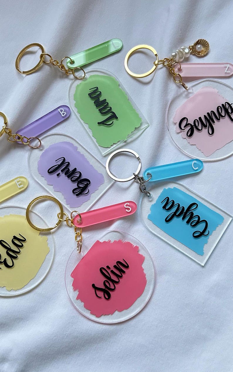 Personalized Round Plexiglass Keychain - Custom Name or Business Logo ...