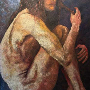 Crouch - Male Figure Oil Painting