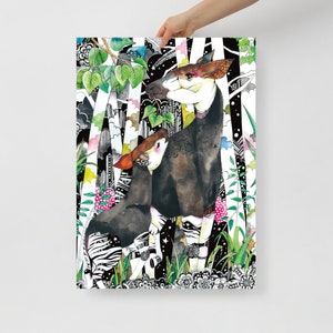 Okapi Poster - art print, animal print, room decor, wall art, Illustration, art, artwork, no Frame