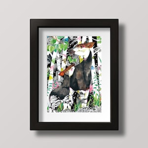 Okapi Poster - art print, animal print, room decor, wall art, Illustration, art, artwork, no Frame