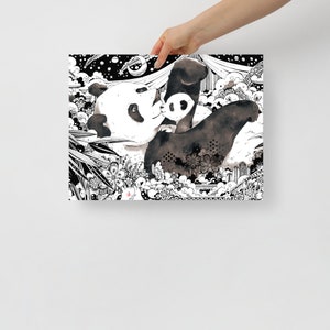 Panda Poster - art print, animal print, room decor, wall art, Illustration, art, artwork, no frame