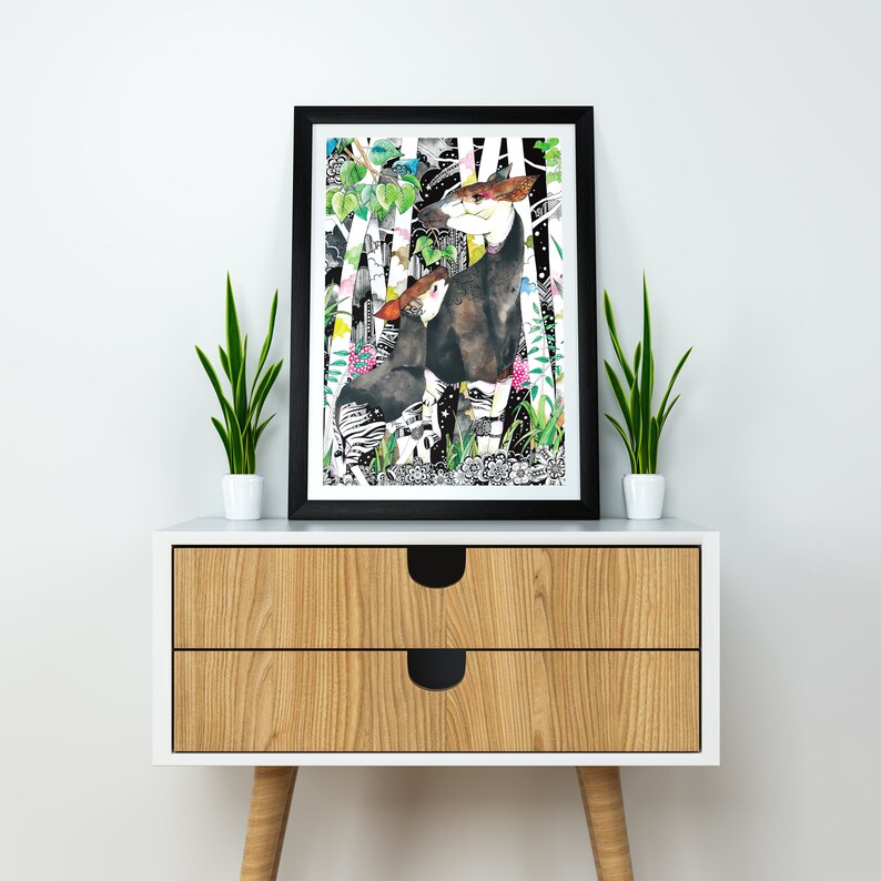 Okapi Poster impression d'art, imprimé animal, décor de chambre, art mural, Illustration, art, œuvre d'art, pas de cadre image 3