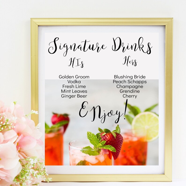 Our Signature Drinks Printable Sign Signature Drink Sign - Etsy