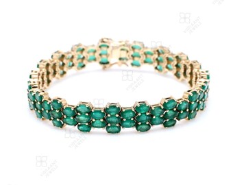 18k Gold Emerald Ring, Emerald Eternity Ring, Diamond Eternity Band, Solid Gold, Wedding Ring, Stackable, Baguette and Round Bezels.