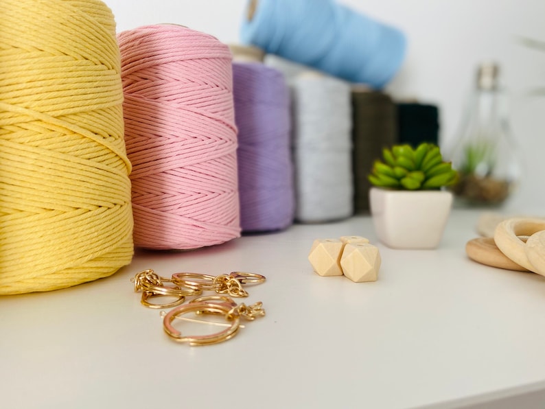 OEKO-TEX Einzelstrang 100 /% nat\u00fcrliche Makramee Seil 200 m Makramee Garn 3mm0,12 gezwirnt Makramee Schnur Macrame Cord