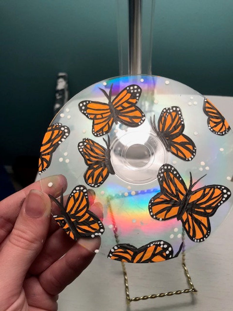 Hand bemalt Schmetterling klar CD | Etsy