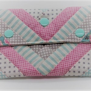 Very elaborate Flowers Green and Pink wallet