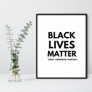 Black Lives Matter Instant Download , Printable Art, BLM Digital Download Wall Art, Printable Protest Sign, Black Movement Prints