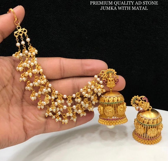 Buy One Gram Gold Jhumkas Online | Premium Quality - South India Jewels