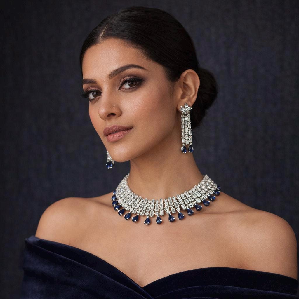 Sapphire Necklace Set