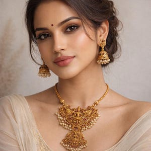 Gold chain statement necklace