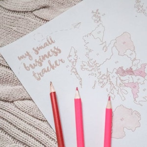My Small Business Tracker UK Postleitzahlenkarte - Digital druckbare PDF Biz Sales Porto Tracker Etsy Farbe ausfüllen in County