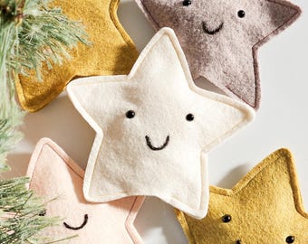 Woolly Star Tree Topper - Christmas Decoration Felt Needle Felted Handmade Ornament