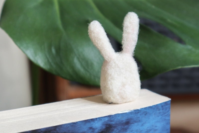 Woolly Bunny Bookmark Needle Felt Felted Handmade Wool Rabbit Book Reading Marker Mark Sister Girlfriend Wife Birthday Teacher Gift image 8