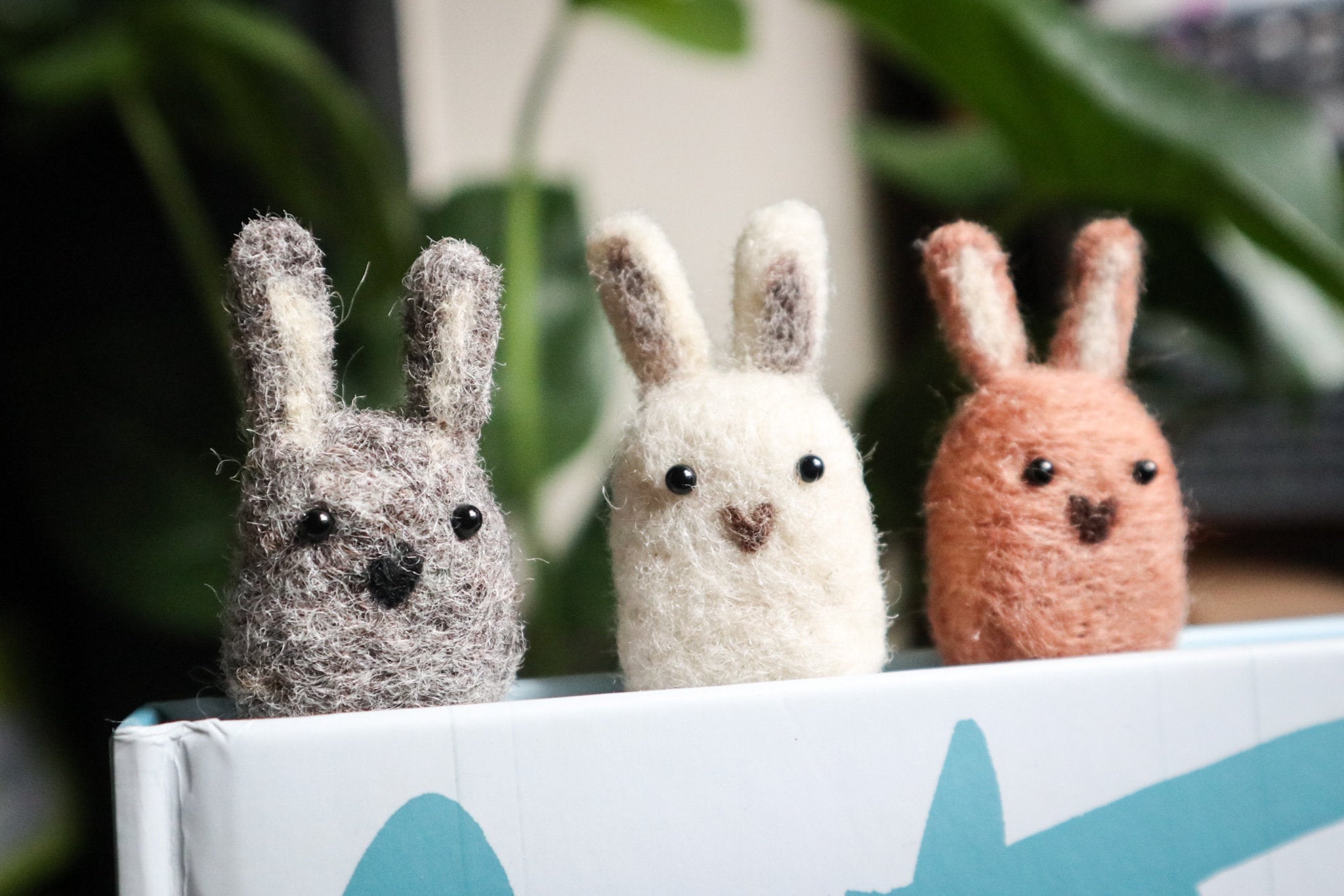Woolly Bunny Bookmark - Needle Felt Felted Handmade Wool Rabbit Book …