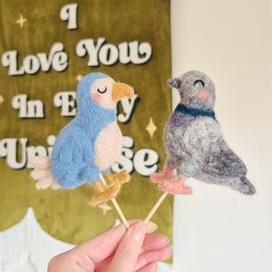 Custom Animal Wedding Cake Toppers - Pair of Handmade Needle Felted Felt Gift Decoration image 6