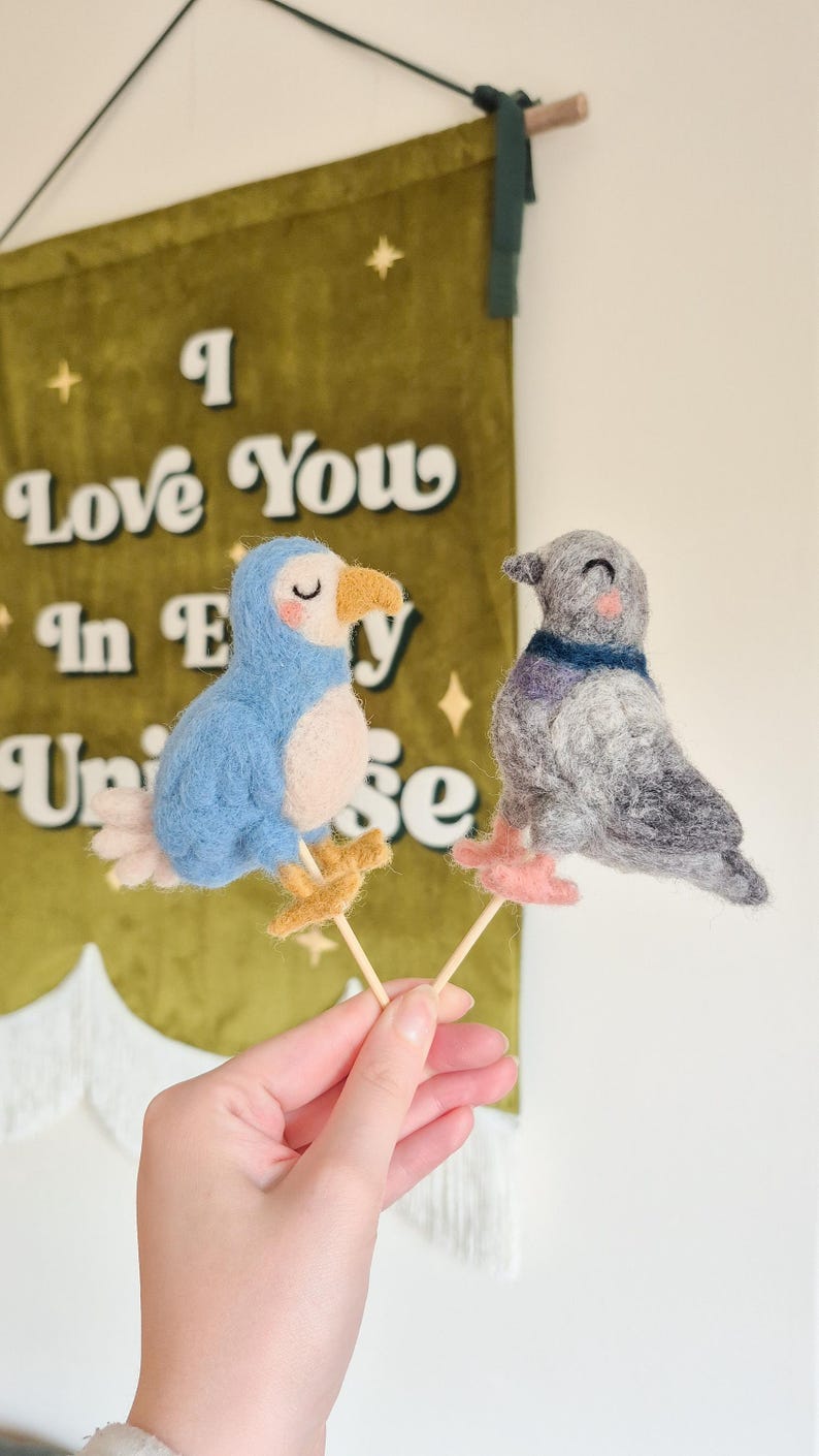 Custom Animal Wedding Cake Toppers - Pair of Handmade Needle Felted Felt Gift Decoration image 6