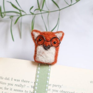 Woolly Fox Bookmark - Needle Felt Felted Handmade Wool Book Reading Marker Mark Sister Girlfriend Wife Birthday Christmas Stocking Gift