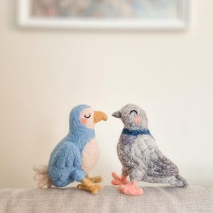 Custom Animal Wedding Cake Toppers - Pair of Handmade Needle Felted Felt Gift Decoration image 7