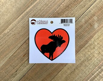 Moose Love Heart Sticker/Decal