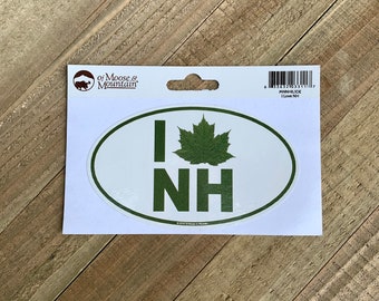 I love N.H. New Hampshire Maple Leaf Sticker/Decal