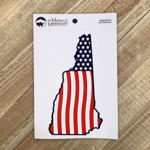 New Hampshire American Flag United States of America Red White and Blue Stars and Stripes Sticker/Decal