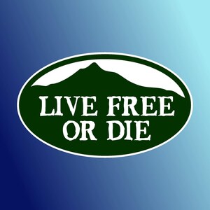 Live Free Or Die New Hampshire *SECOND SURFACE* Mountain WINDOW Sticker/Decal