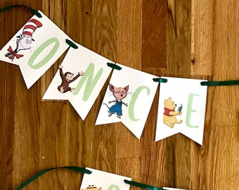 Once Upon a Baby Banner, Storybook Baby Shower Banner, Famous Storybook Characters Banner, Gender Reveal Banner, Baby Sprinkle Banner