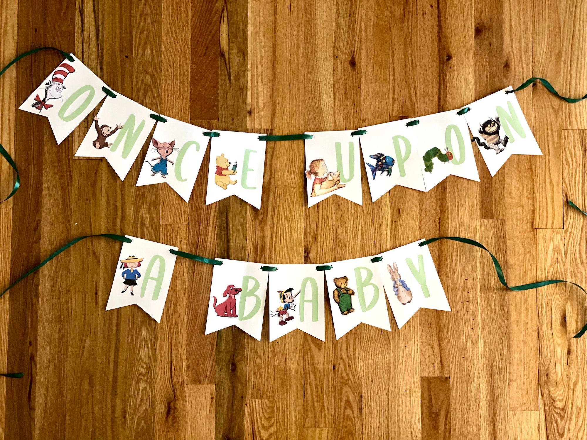 Once Upon a Baby Banner, Storybook Baby Shower Banner, Famous Storybook ...