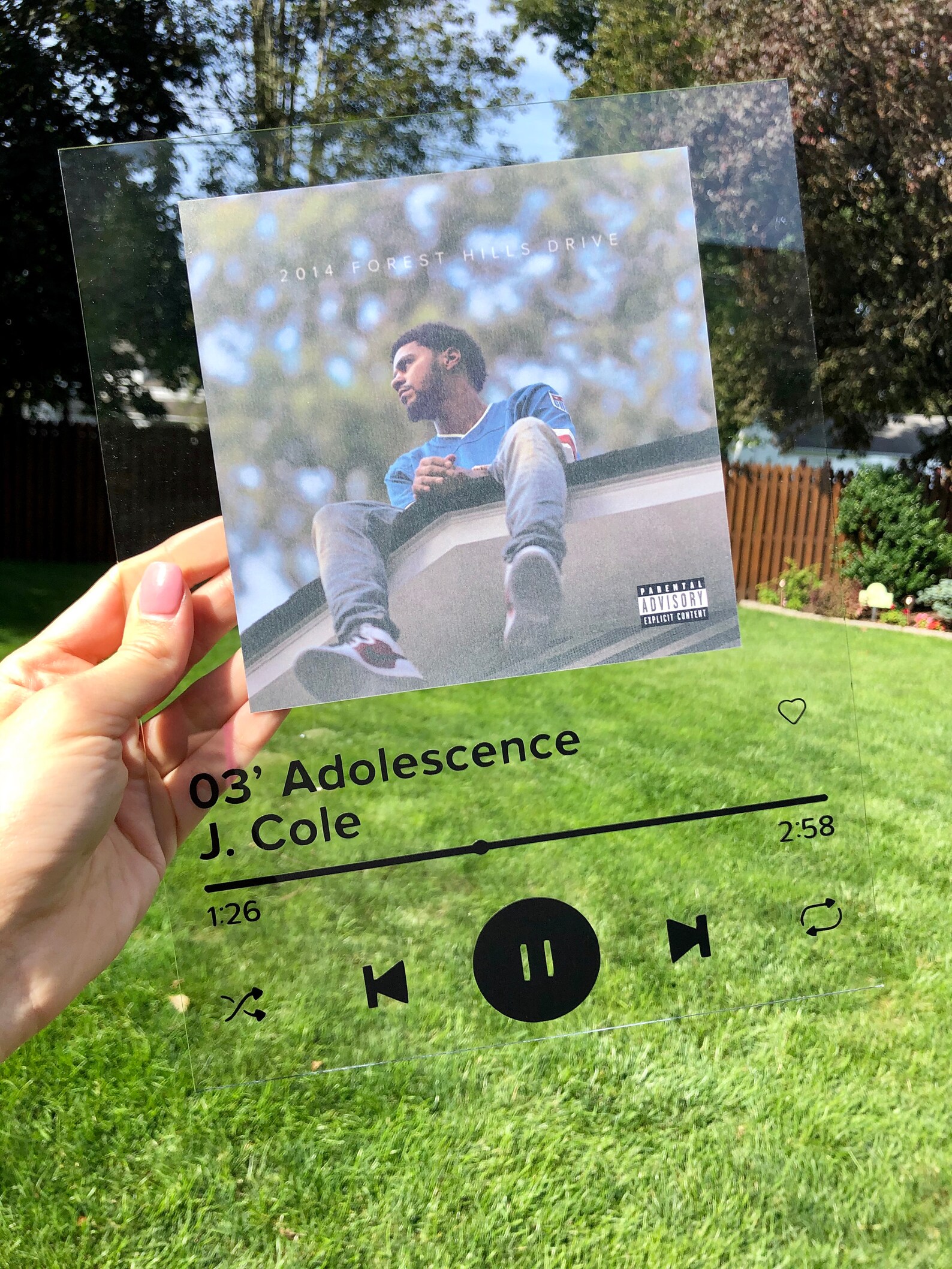 Custom Acrylic Song Album Cover Glass Album Cover Wall Art Etsy