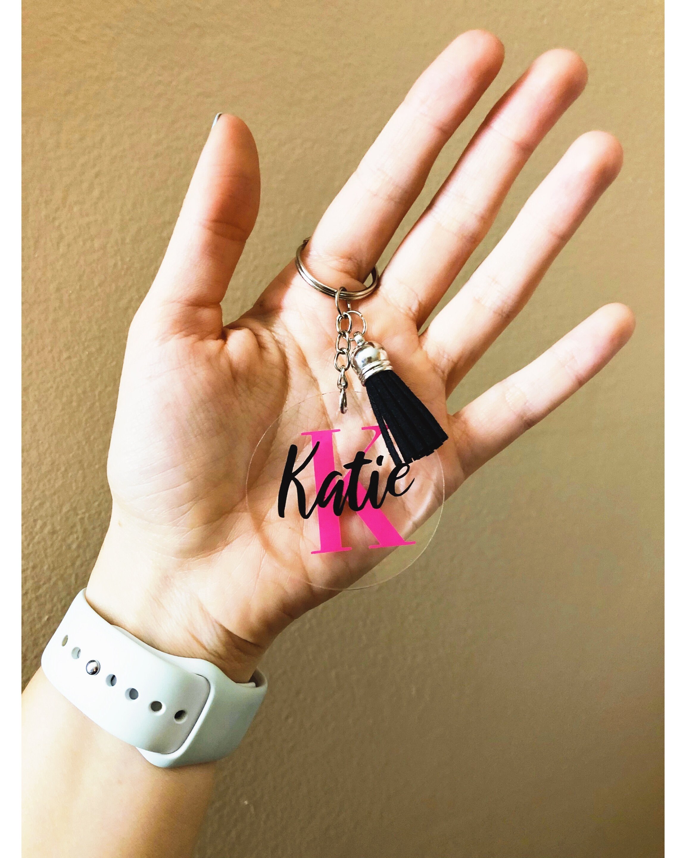 Custom Acrylic Initial Tassel Keychain – Kailo Chic