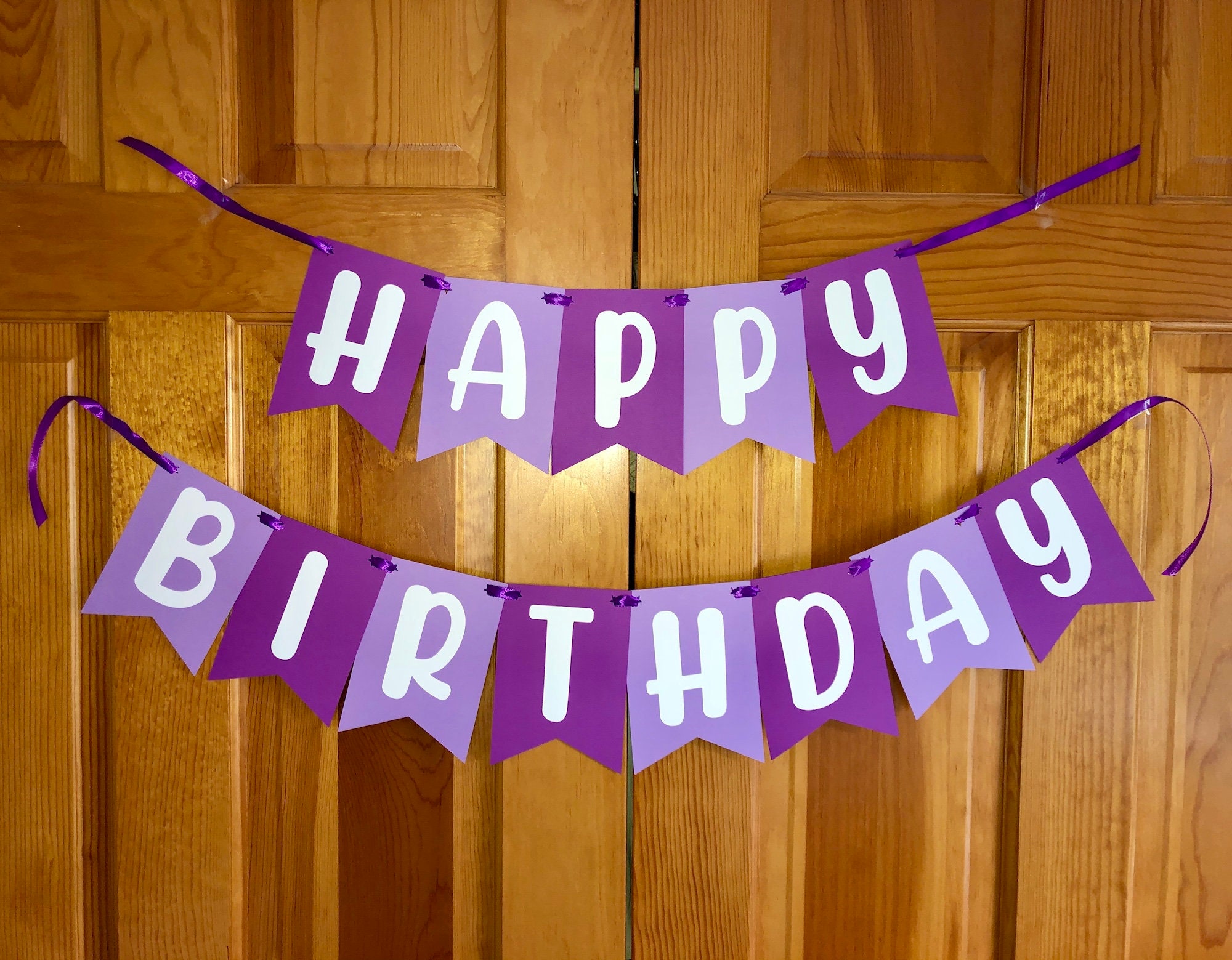 Purple Happy Birthday Banner