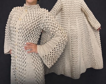 Patroon gehaakt vest pdf + video, boho oversized jas, eenvoudige haaktutorial, Jolie-stijl, DIY-vest