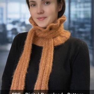 Knitted Jabot Scarf Pattern | Ruffle Scarf Tutorial | Beginner Friendly  | Romantic Neck Scarf/Knitting Pattern | PDF Pattern EN/RUS)