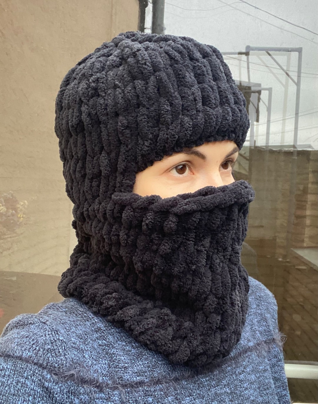 Balaclava Knitted,warm Original Hand Knitted Winter Hat Balaclava, Cap