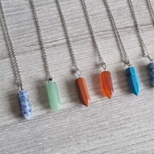 Stunning Gemstone Point Pendant Necklace – Unique Healing Crystals
