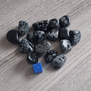 Snowflake Obsidian Gemstone Tumbled Stone / Natural Snowflake Obsidian Crystal Tumblestone / 4 X Snowflake Obsidian 10mm - 15mm