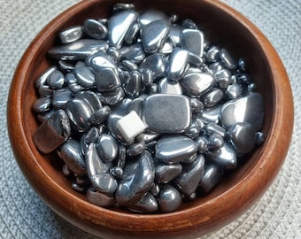 Terahertz Undrilled Small Tumbled Stones / Natural Terahertz Mixed Size Chips / Terahertz Tumble Stones / 50 Grammes