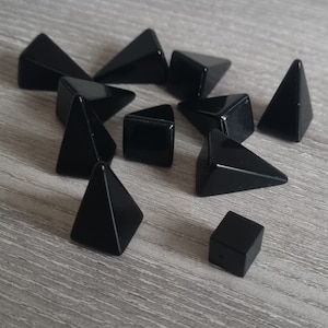 Black Obsidian Crystal Pyramid / Natural Black Obsidian Cone / 1 X Obsidian Pyramid / Undrilled