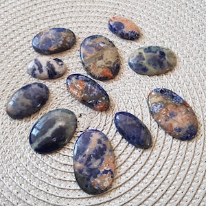Sodalith Cabochon / 11Stk / Natürliche blaue Sodalith Cabochons 412Cts / Bulk Cabochons / Kristall Cabochons / Edelstein