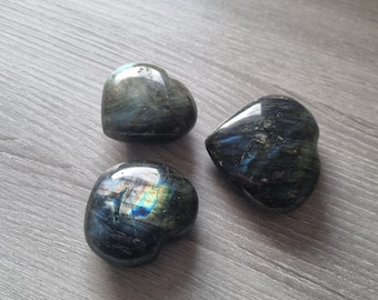 Labradorite Heart Crystal / Natural Polished Labradorite Heart Sculpture Gemstone / Polished Labradorite / Labradorite Flash Iridescent